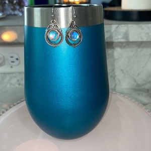 Silver and Blue Dangle Earrings